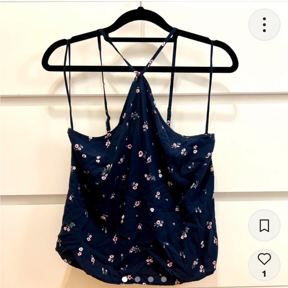 Floral crisscross halter top